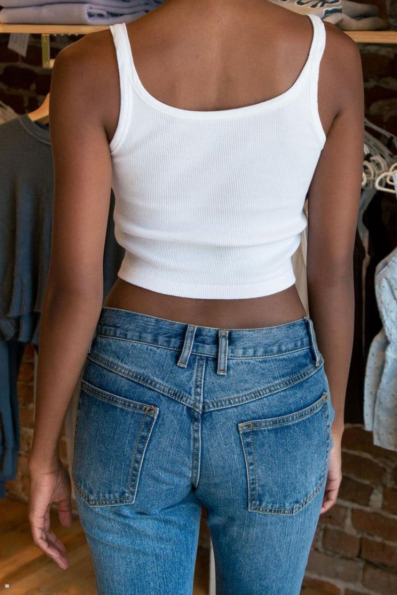 Debardeur Brandy Melville Beyonca Crop Blanche | KAT-38785036